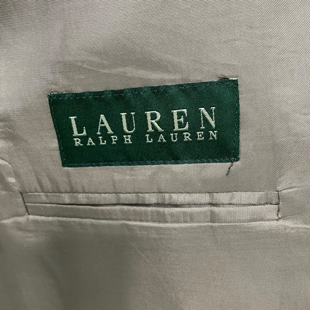 Lauren Ralph Lauren Men 42L Blazer Silk Wool Tan Micro Check Sport Coat Academia - Picture 8 of 13